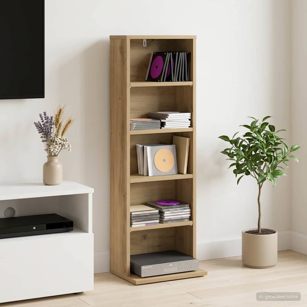 vidaXL CD Kast 2 st Sonoma Eiken 65 x 23,5 x 97,5 cm Bewerkt hout