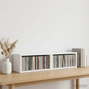 vidaXL CD Opslagrek 2 st Wit 40 x 17 x 17 cm Bewerkt hout