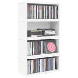 vidaXL CD Opslagrek 2 st Wit 40 x 17 x 17 cm Bewerkt hout