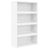 vidaXL CD Opslagrek 2 st Wit 40 x 17 x 17 cm Bewerkt hout