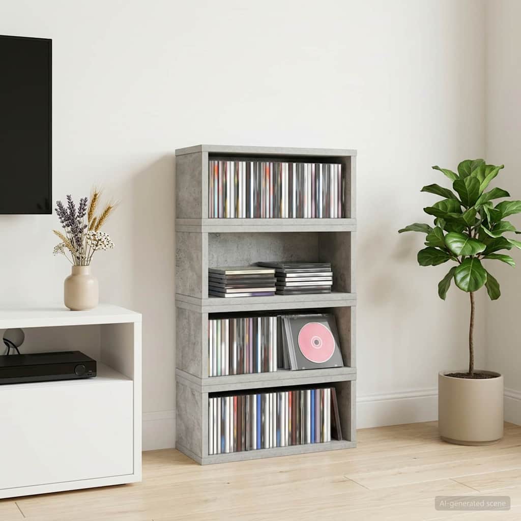 vidaXL CD Opslagrek 2 st Wit 40 x 17 x 17 cm Bewerkt hout
