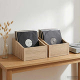 vidaXL LP Recorddoos 2 st Sonoma Eiken 23 x 33 x 16 cm Bewerkt hout