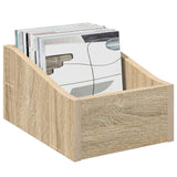 vidaXL LP Recorddoos 2 st Sonoma Eiken 23 x 33 x 16 cm Bewerkt hout