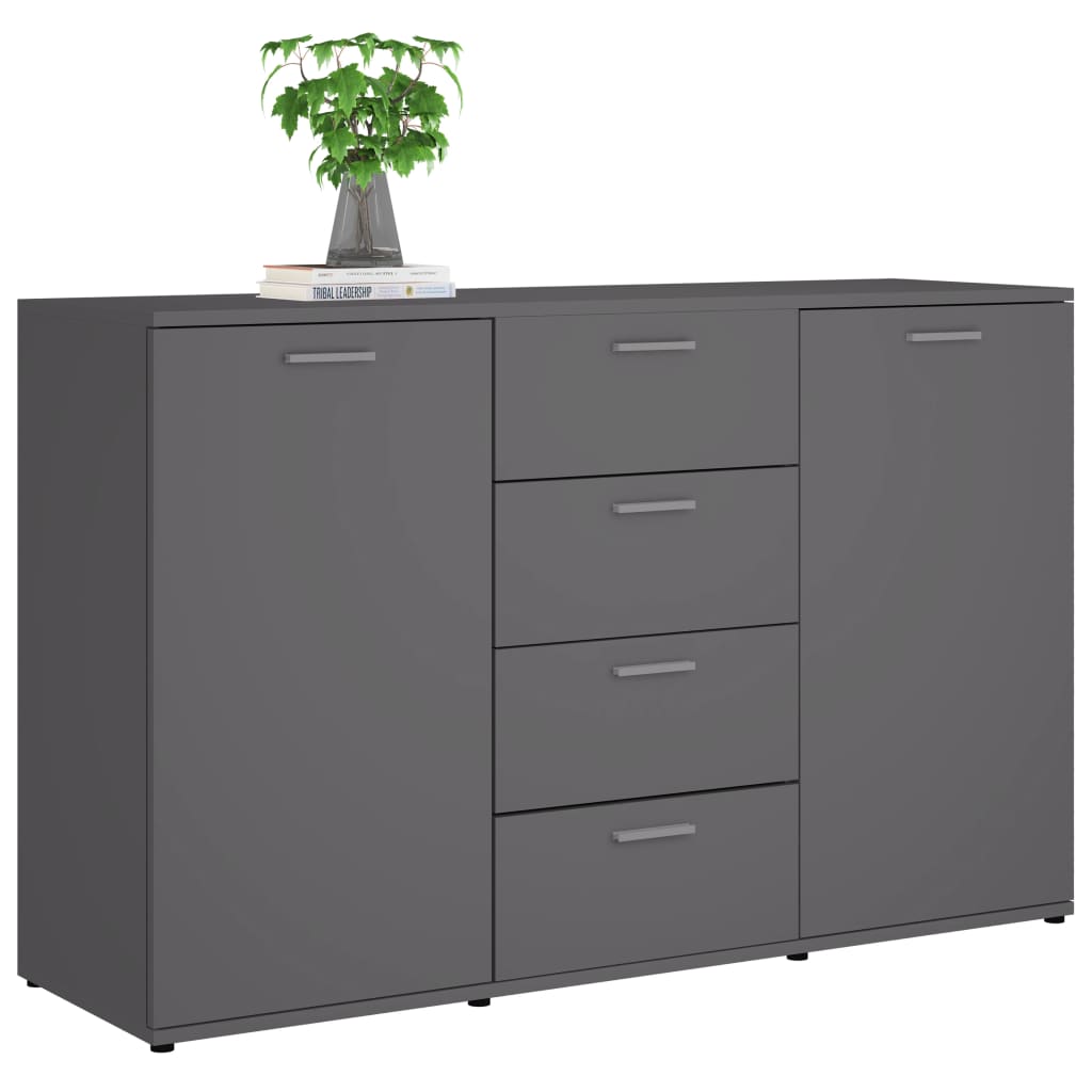 vidaXL Dressoir 120x35,5x75 cm bewerkt hout grijs