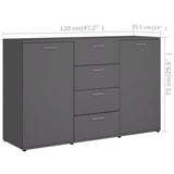 vidaXL Dressoir 120x35,5x75 cm bewerkt hout grijs