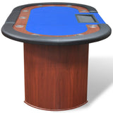 vidaXL 10-Player Poker Table with Dealer Tray and Chip Tray Blue