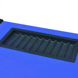 vidaXL 10-Player Poker Table with Dealer Tray and Chip Tray Blue
