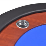 vidaXL 10-Player Poker Table with Dealer Tray and Chip Tray Blue