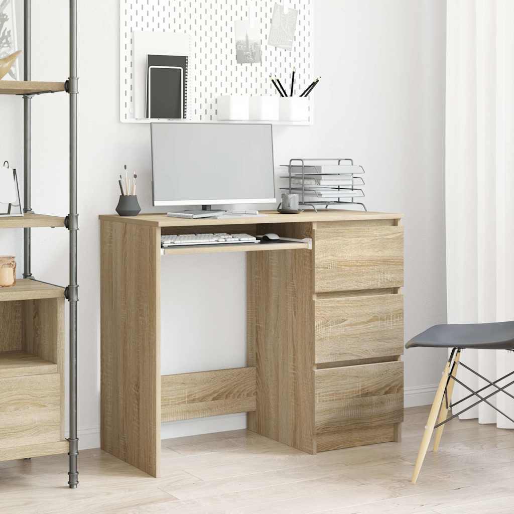 vidaXL Bureau 90x45x76 cm bewerkt hout wit