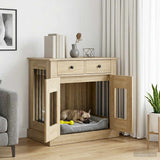 vidaXL Hond kennel meubel Artisanaal eiken 80 x 47,5 x 80 cm