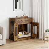 vidaXL Hond kennel meubel Artisanaal eiken 80 x 47,5 x 80 cm