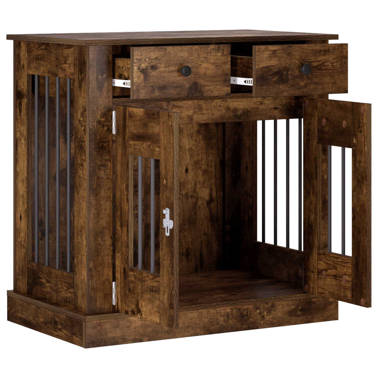 vidaXL Hond kennel meubel Artisanaal eiken 80 x 47,5 x 80 cm