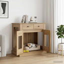 vidaXL Hond kennel meubel Artisanaal eiken 80 x 47,5 x 80 cm