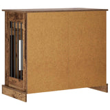 vidaXL Dog Kennel Furniture Smoked Oak 90 x 47.5 x 80 cm Engineered Wood