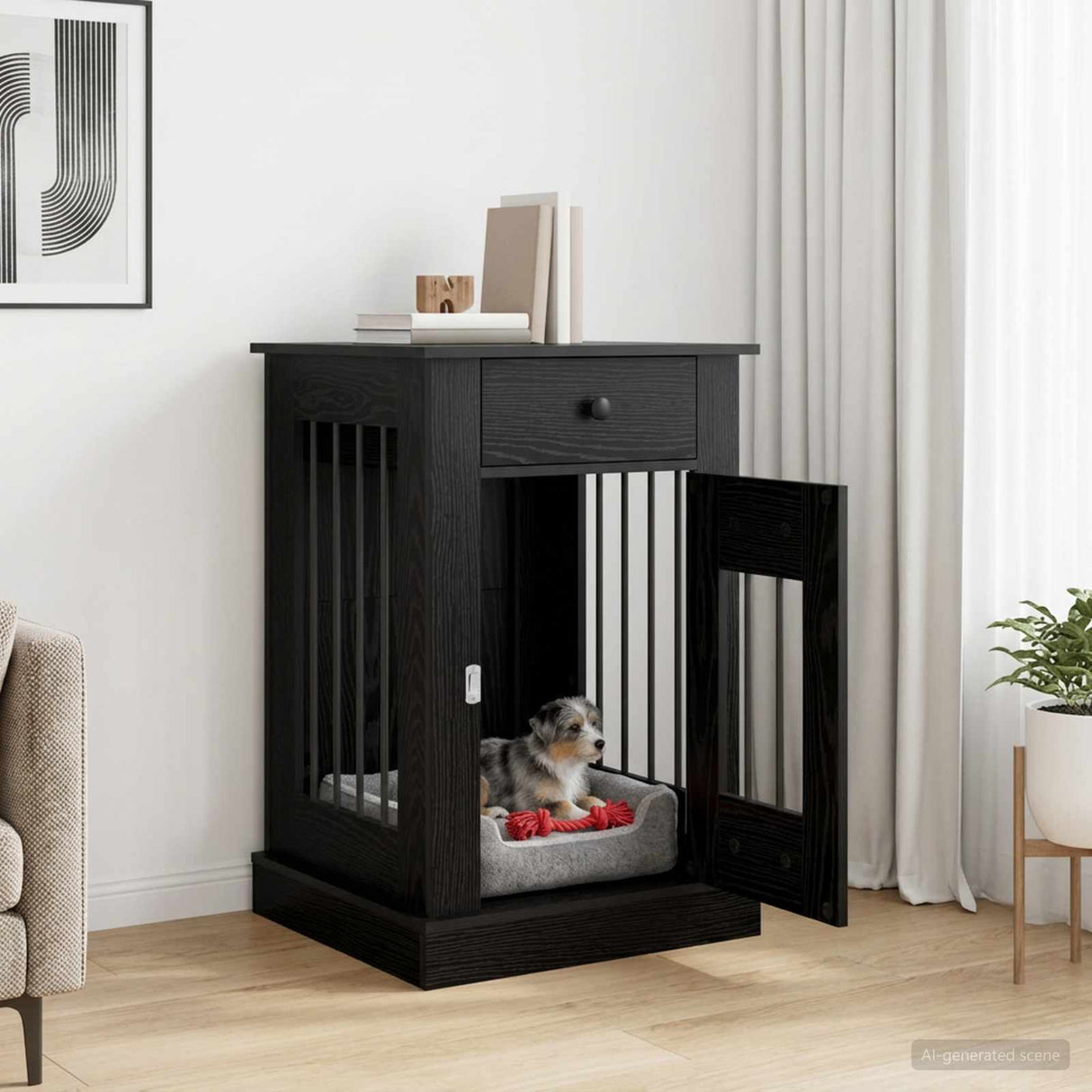 vidaXL Hond kennel meubel Sonoma Eiken 50 x 47,5 x 80 cm Bewerkt hout