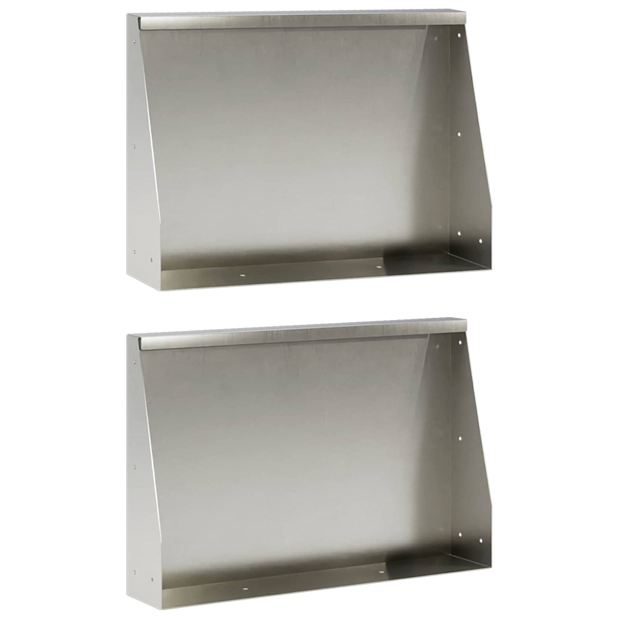 vidaXL Retaining Wall 2 pcs 100 x 12 x 40 cm Stainless Steel Silver