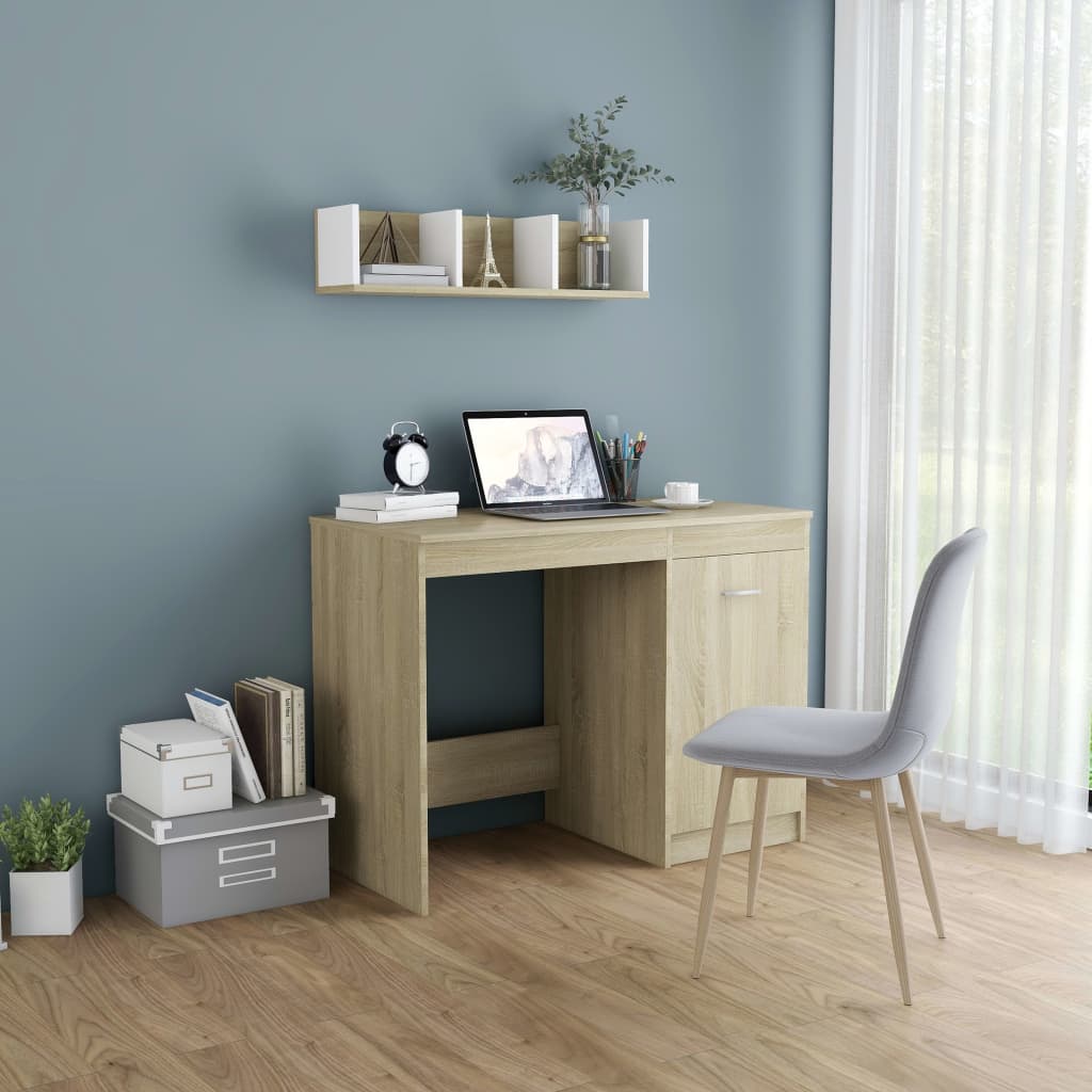 vidaXL Desk 100x50x76 cm engineered wood white