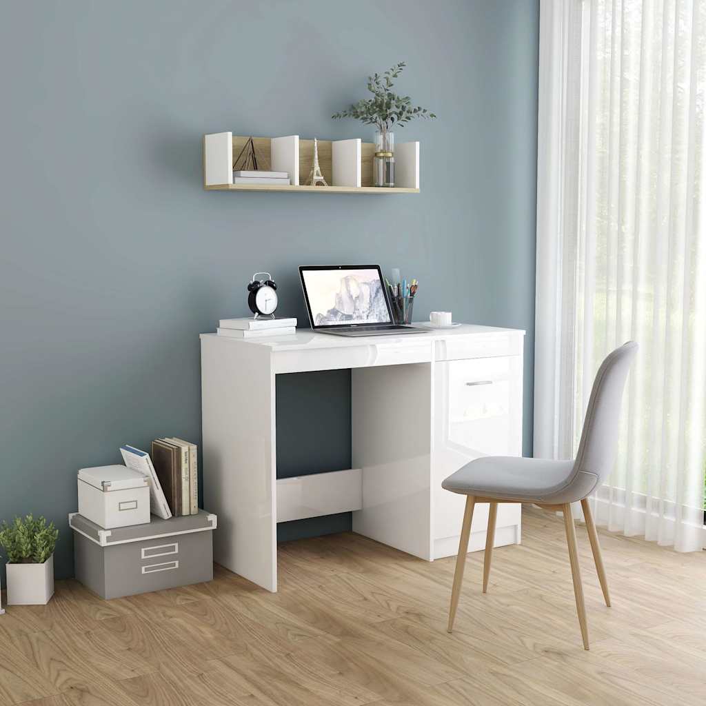 vidaXL Desk 100x50x76 cm engineered wood white