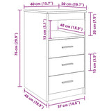 vidaXL Chest of Drawers 40x50x76 cm Engineered Wood White