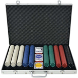 vidaXL Poker Set with 500 Chips Aluminium
