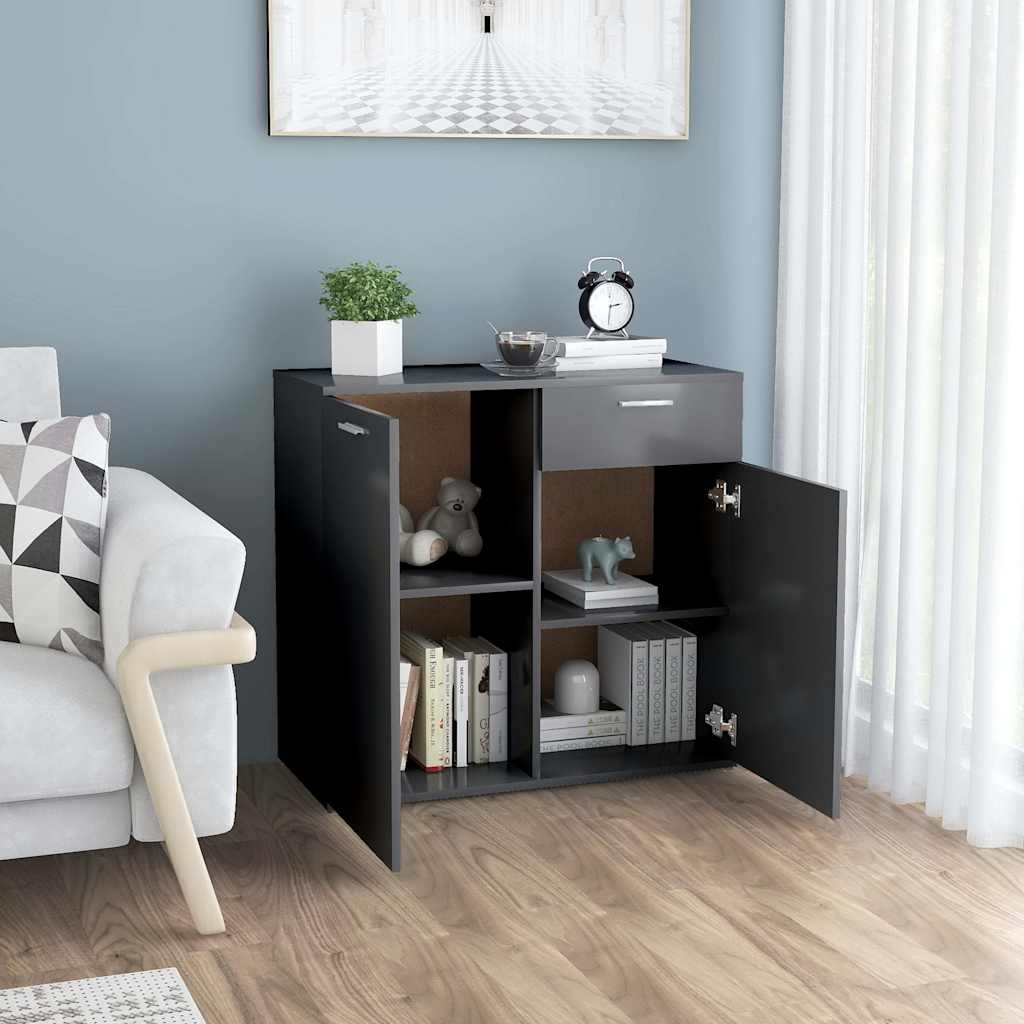 vidaXL Dressoir 80x36x75 cm bewerkt hout grijs