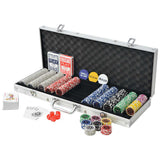 vidaXL Pokerset met 500 chips aluminium