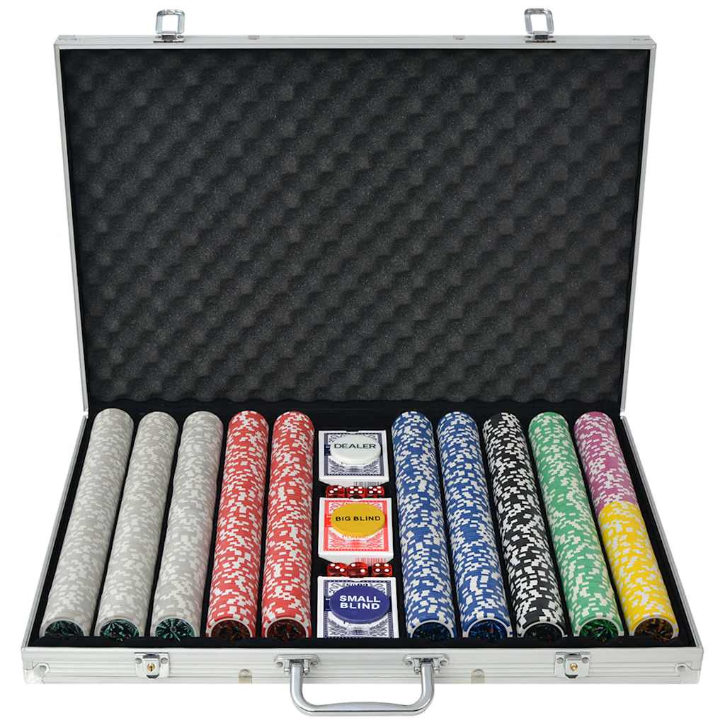 vidaXL Pokerset met 500 chips aluminium