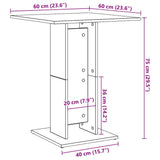 vidaXL Bistrotafel 60x60x75 cm bewerkt hout wit