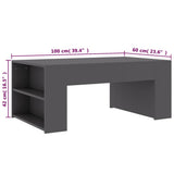 vidaXL Salontafel 100x60x42 cm bewerkt hout wit