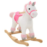 vidaXL Hobbeldier paard 65x32x58 cm pluche roze