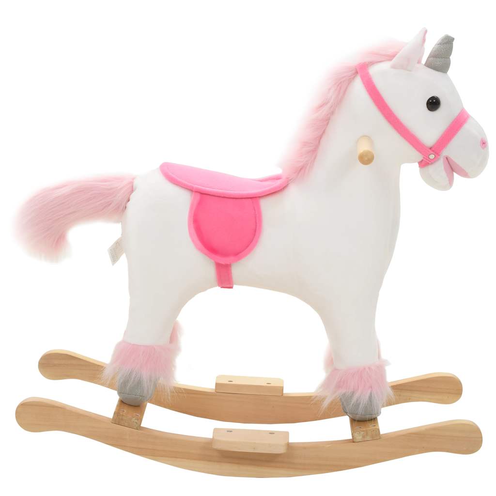 vidaXL Hobbeldier paard 65x32x58 cm pluche roze