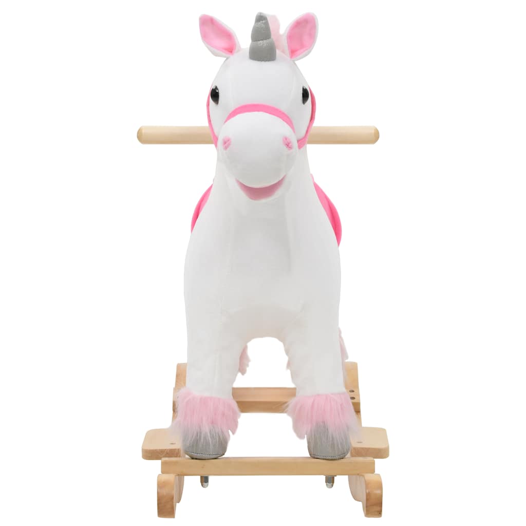 vidaXL Hobbeldier paard 65x32x58 cm pluche roze