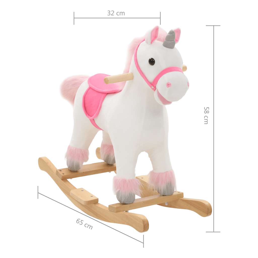 vidaXL Hobbeldier paard 65x32x58 cm pluche roze