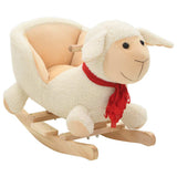 vidaXL Hobbeldier paard met rugleuning 60x32x50 cm pluche bruin