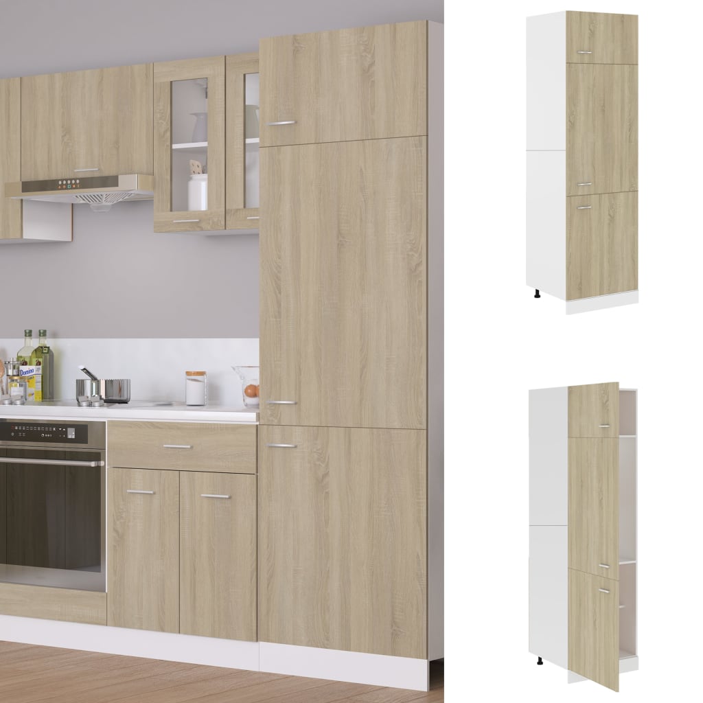 vidaXL Wastafelonderkast 80x46x81,5cm bewerkt hout sonoma eikenkleurig