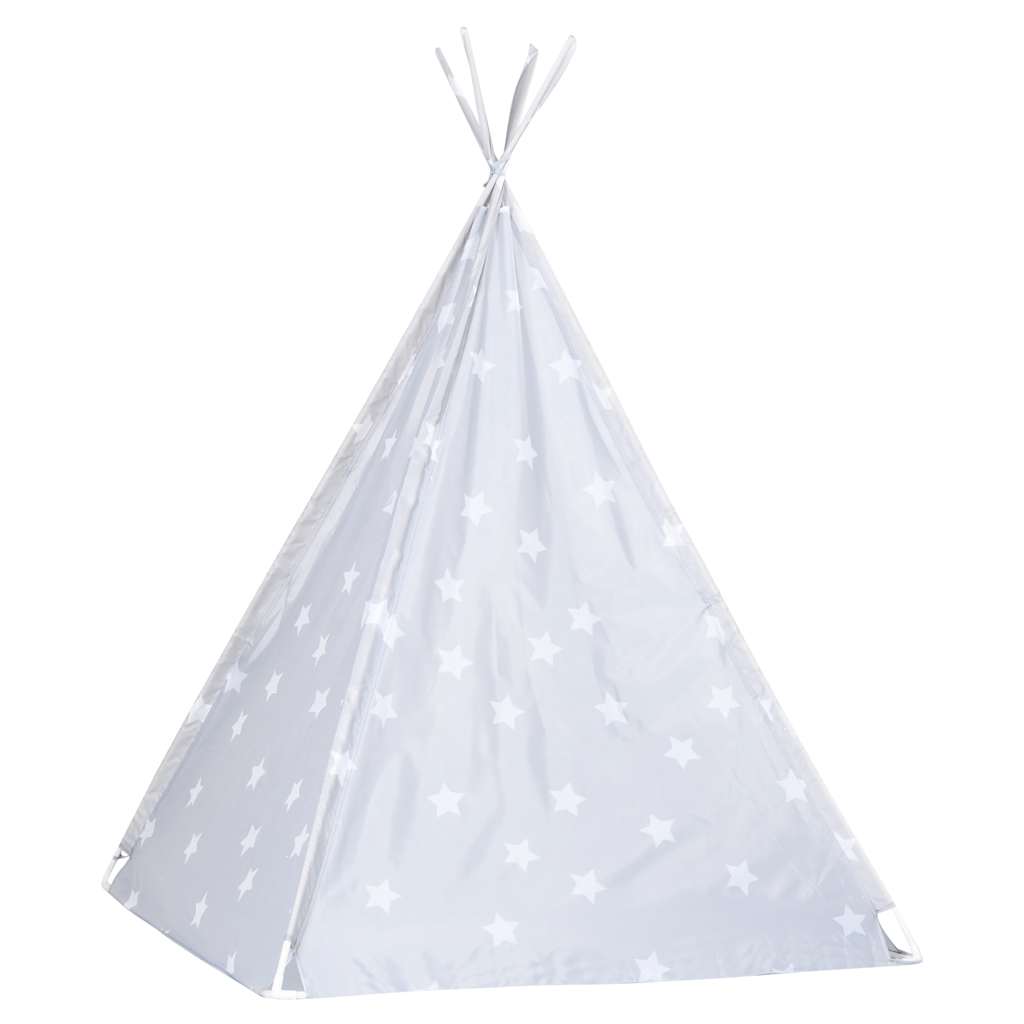 vidaXL Kindertipitent met tas 115x115x160 cm polyester grijs