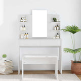 vidaXL Kaptafel met spiegel 96x40x142 cm wit