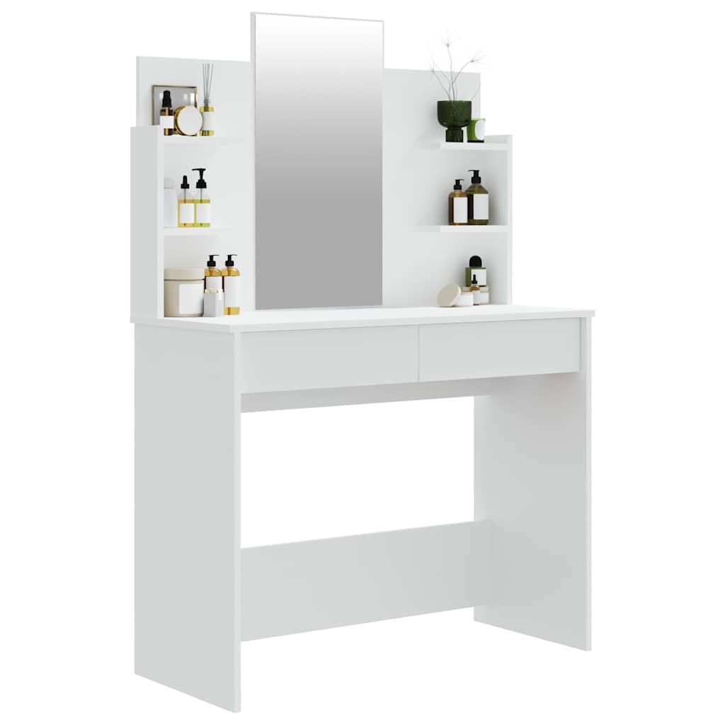 vidaXL Kaptafel met spiegel 96x40x142 cm wit
