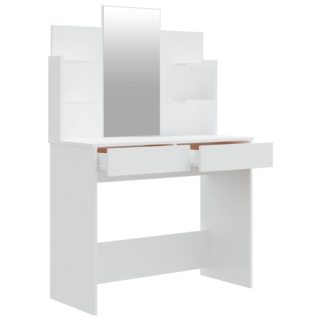 vidaXL Kaptafel met spiegel 96x40x142 cm wit