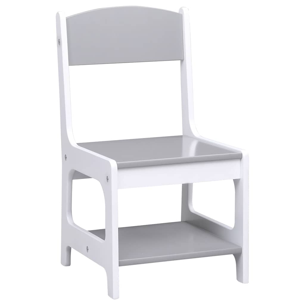 vidaXL Kindertafel met 2 stoelen MDF wit