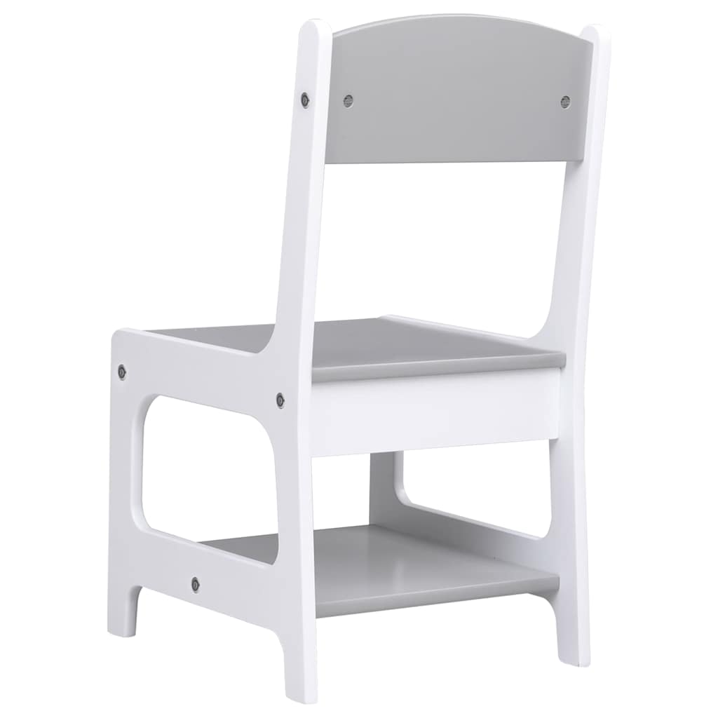 vidaXL Kindertafel met 2 stoelen MDF wit