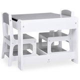 vidaXL Kindertafel met 2 stoelen MDF wit