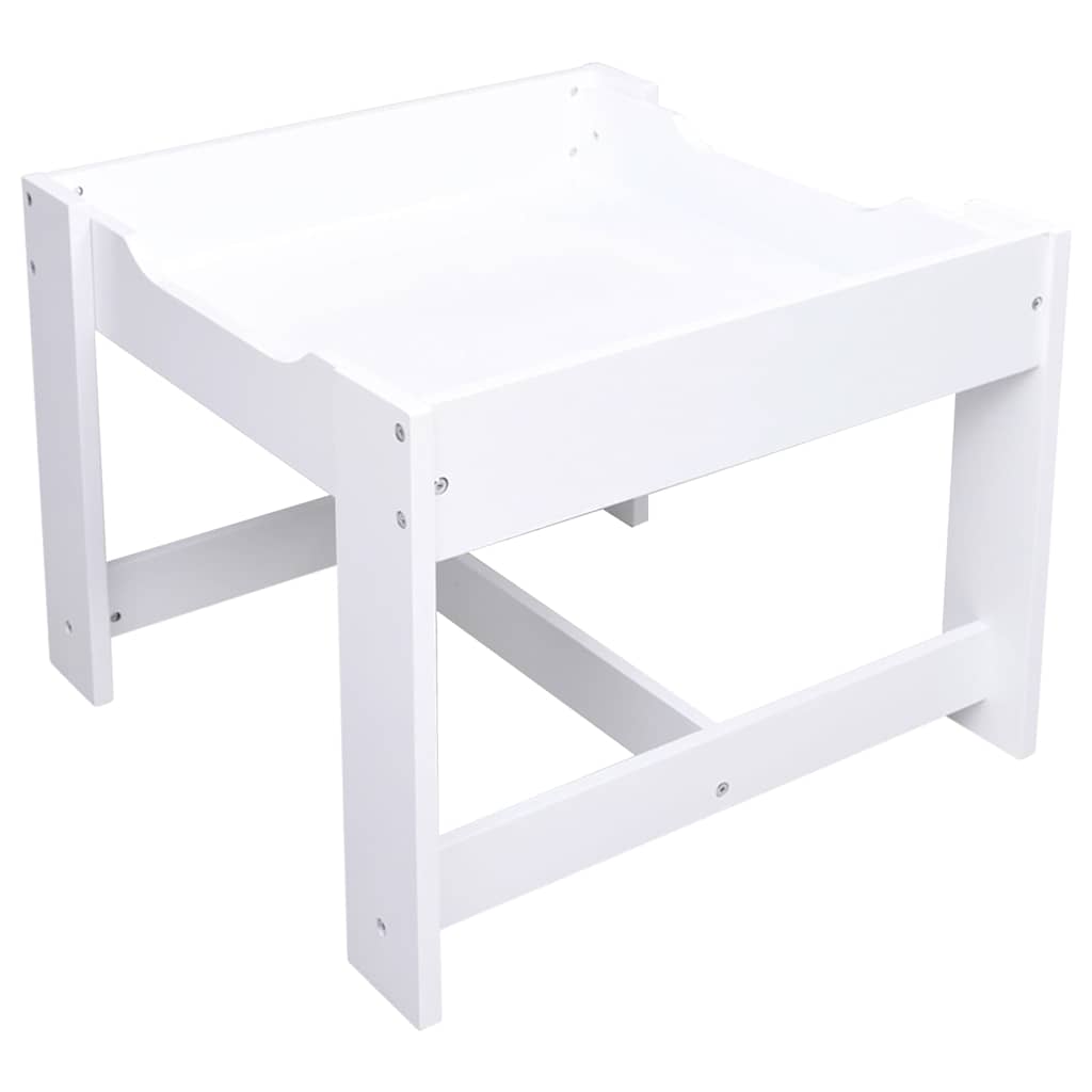 vidaXL Kindertafel met 2 stoelen MDF wit