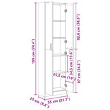 vidaXL Gangkast 55x25x189 cm bewerkt hout wit