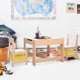 vidaXL Kindertafel met 2 stoelen MDF wit