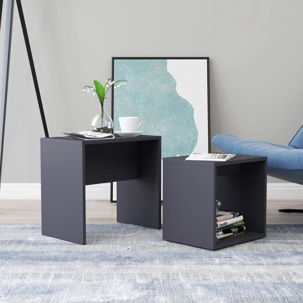 vidaXL Salontafelset 48x30x45 cm bewerkt hout wit