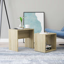 vidaXL Salontafelset 48x30x45 cm bewerkt hout wit