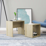 vidaXL Salontafelset 48x30x45 cm bewerkt hout wit
