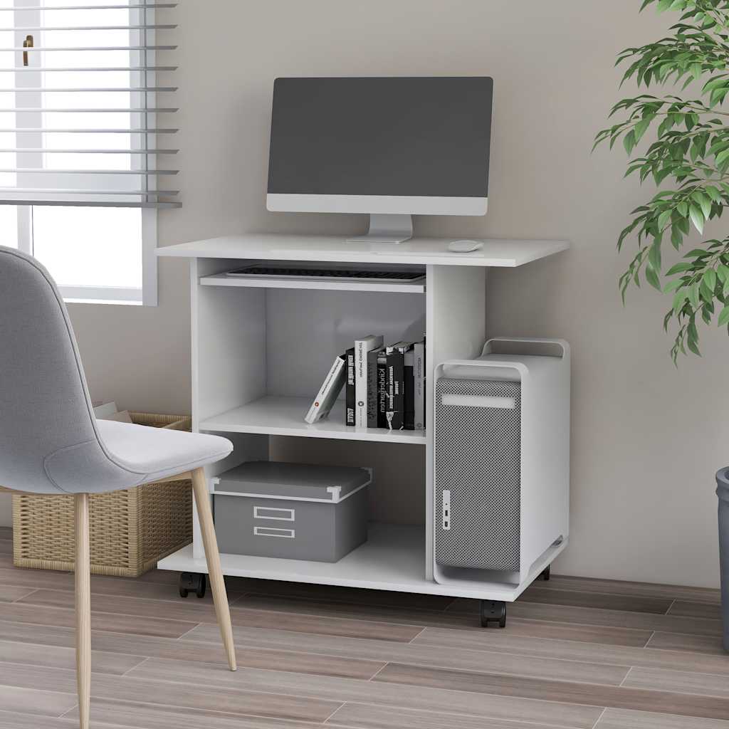 vidaXL Computer Desk 80x50x75 cm Engineered Wood White