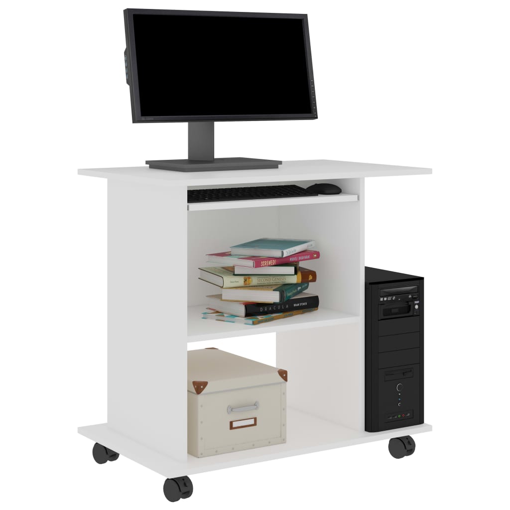 vidaXL Computer Desk 80x50x75 cm Engineered Wood White